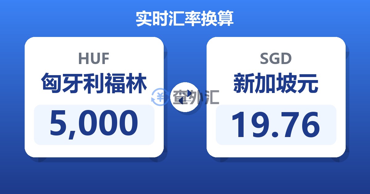 5,000匈牙利福林兑新加坡元
