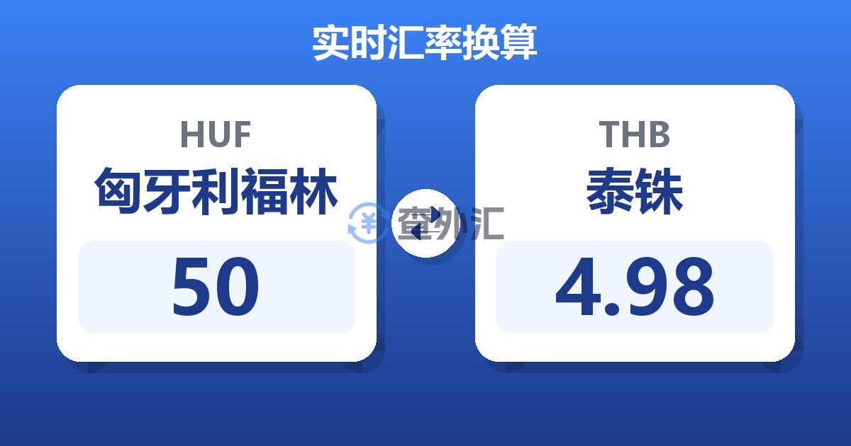 50匈牙利福林兑泰铢