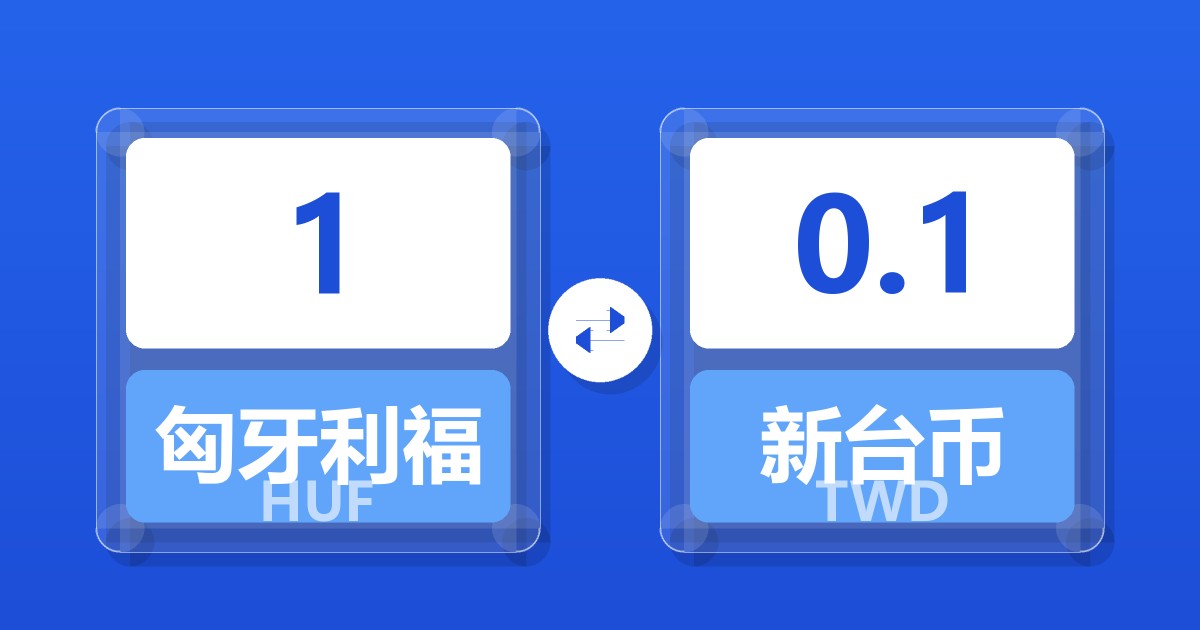 1匈牙利福林兑新台币