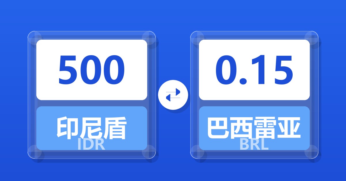 500印尼盾兑巴西雷亚尔