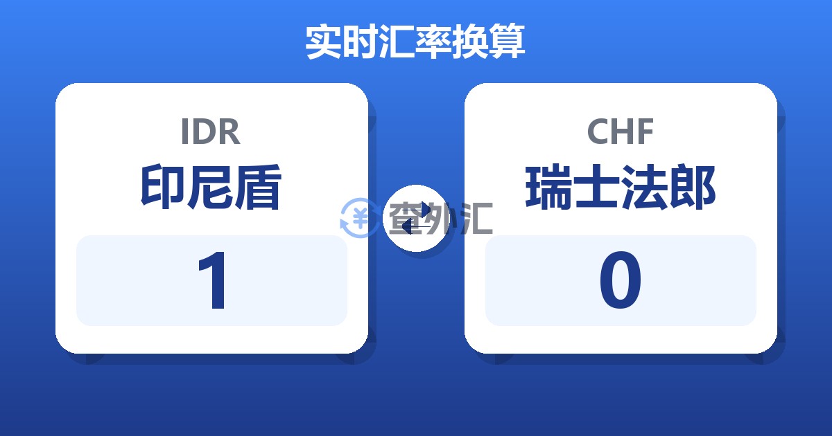 1印尼盾兑瑞士法郎