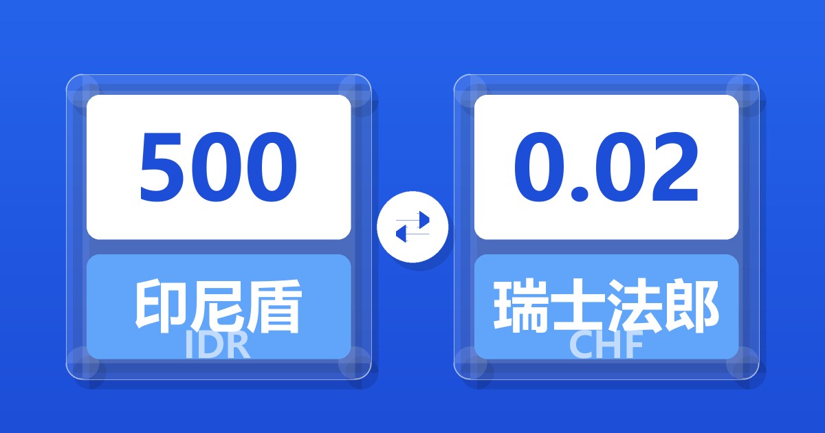 500印尼盾兑瑞士法郎