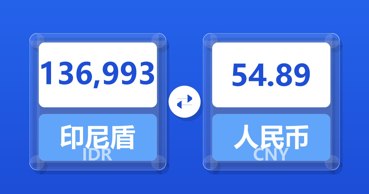 136,993印尼盾兑人民币