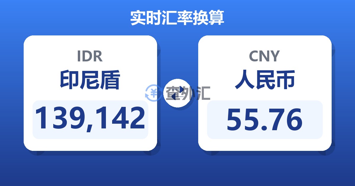 139,142印尼盾兑人民币