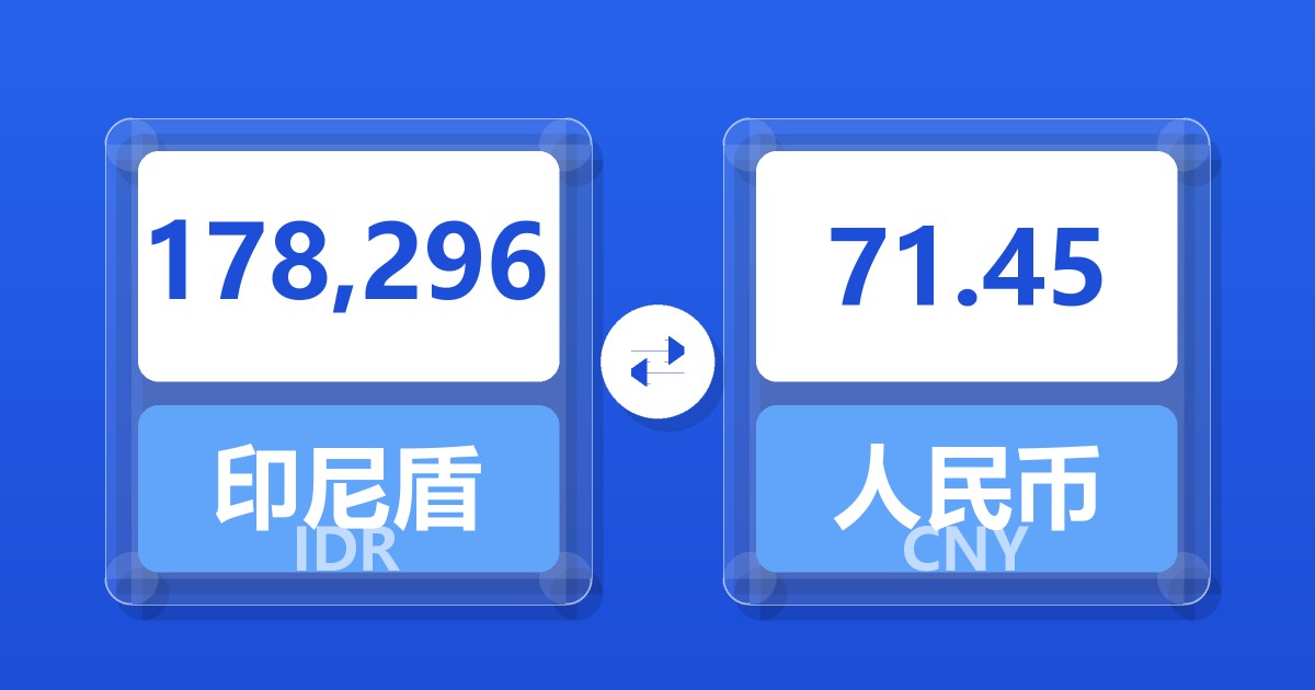 178,296印尼盾兑人民币