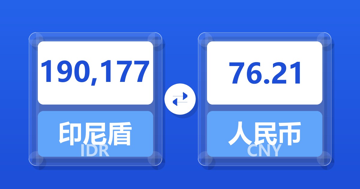 190,177印尼盾兑人民币