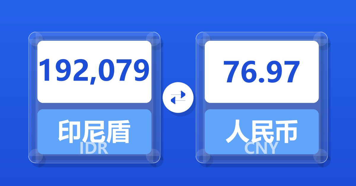 192,079印尼盾兑人民币