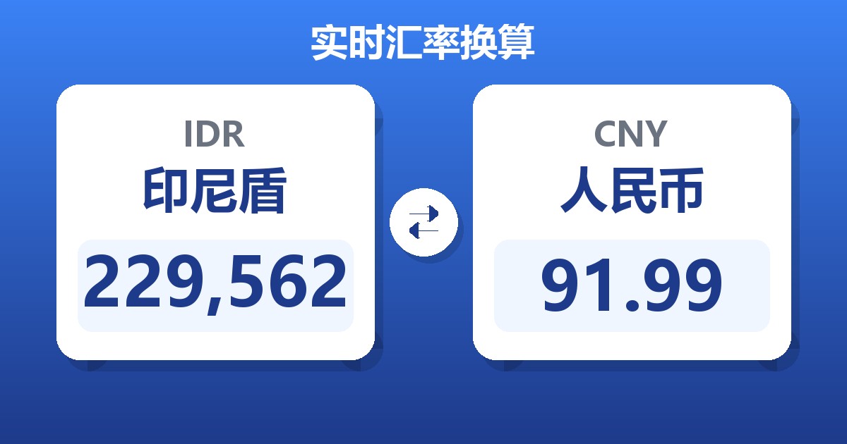 229,562印尼盾兑人民币