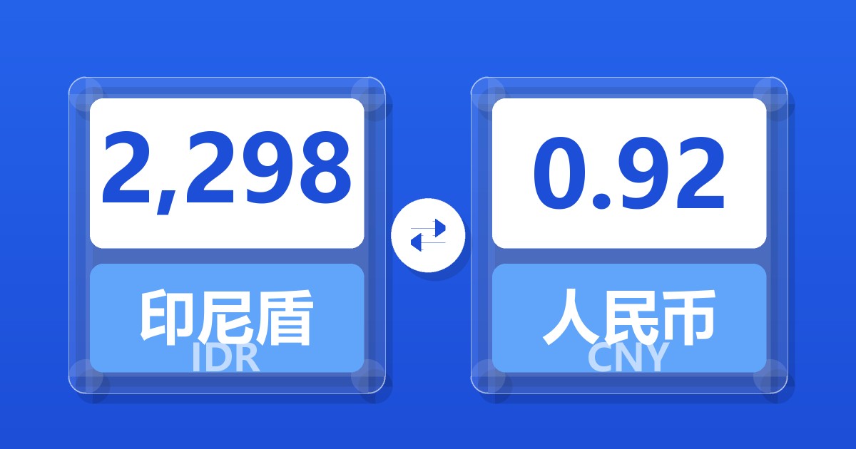 2,298印尼盾兑人民币