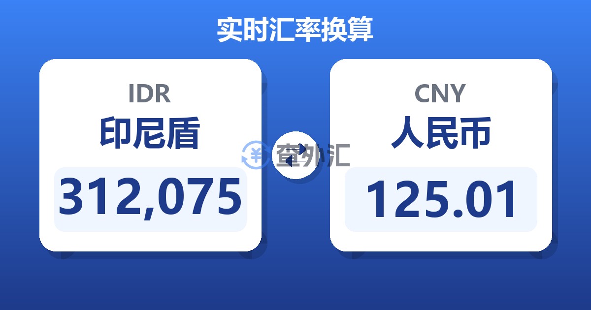 312,075印尼盾兑人民币