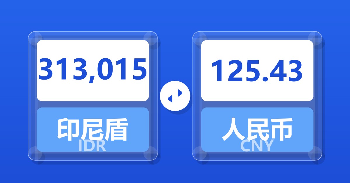 313,015印尼盾兑人民币