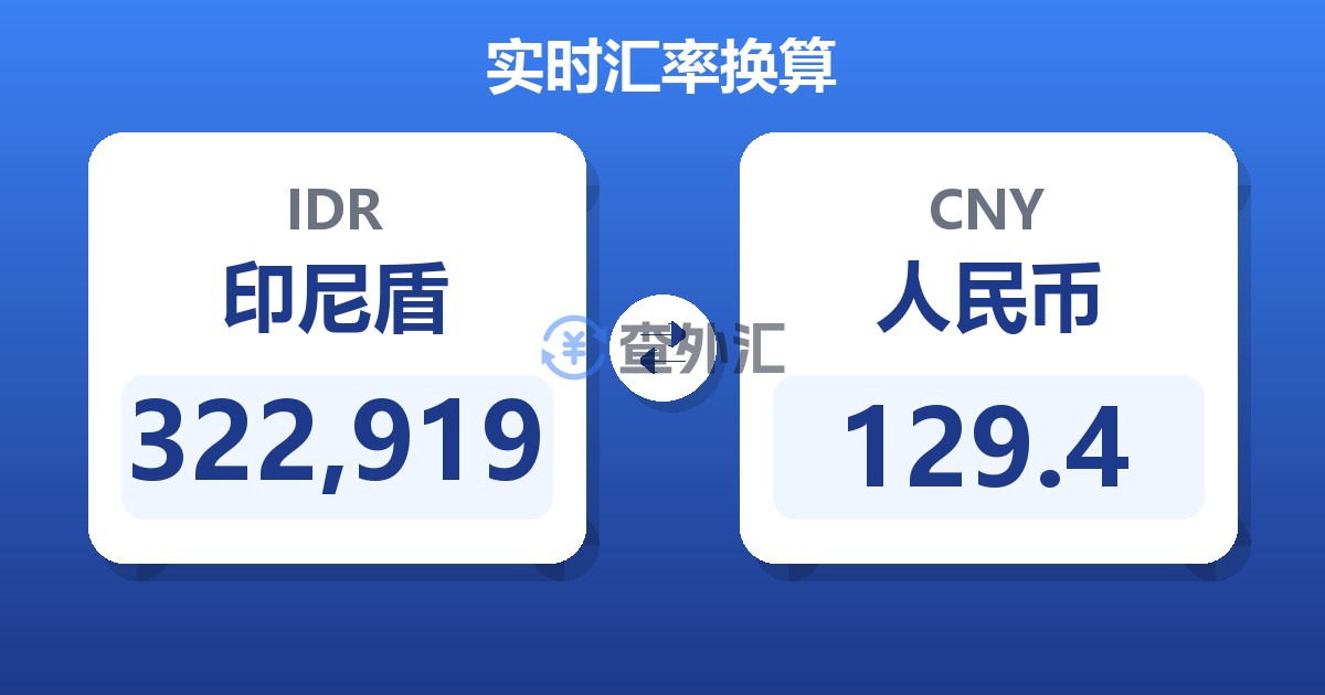322,919印尼盾兑人民币