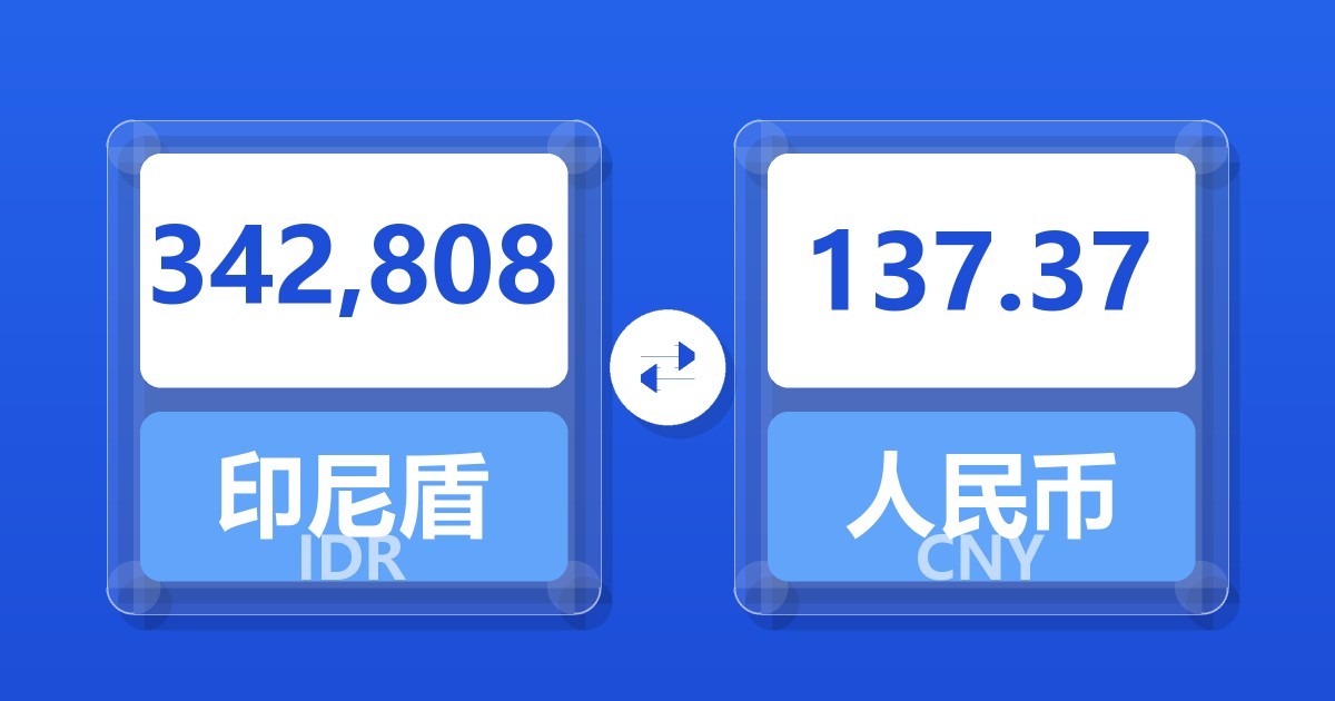 342,808印尼盾兑人民币