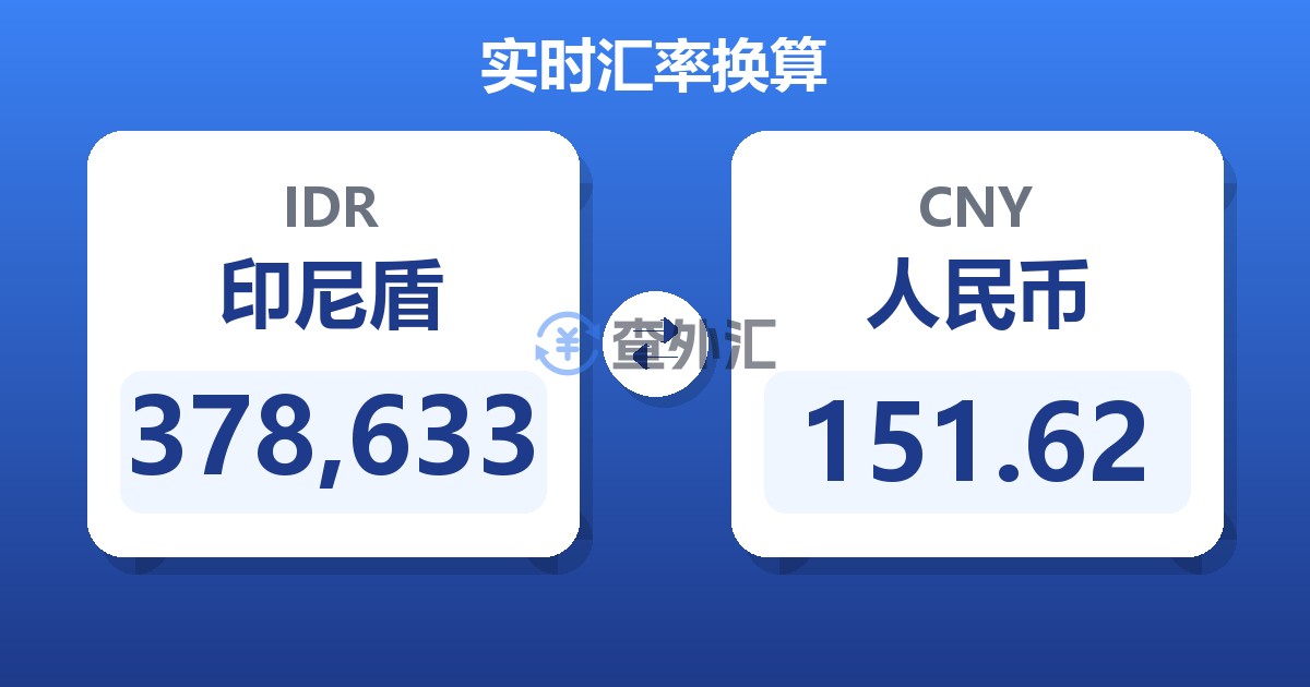 378,633印尼盾兑人民币