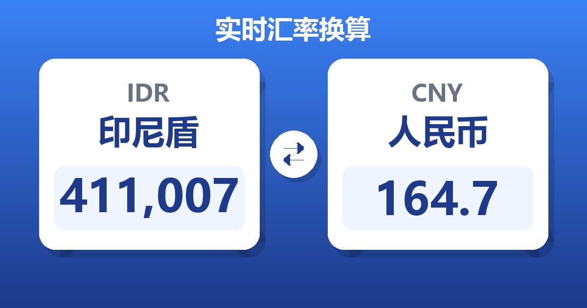 411,007印尼盾兑人民币