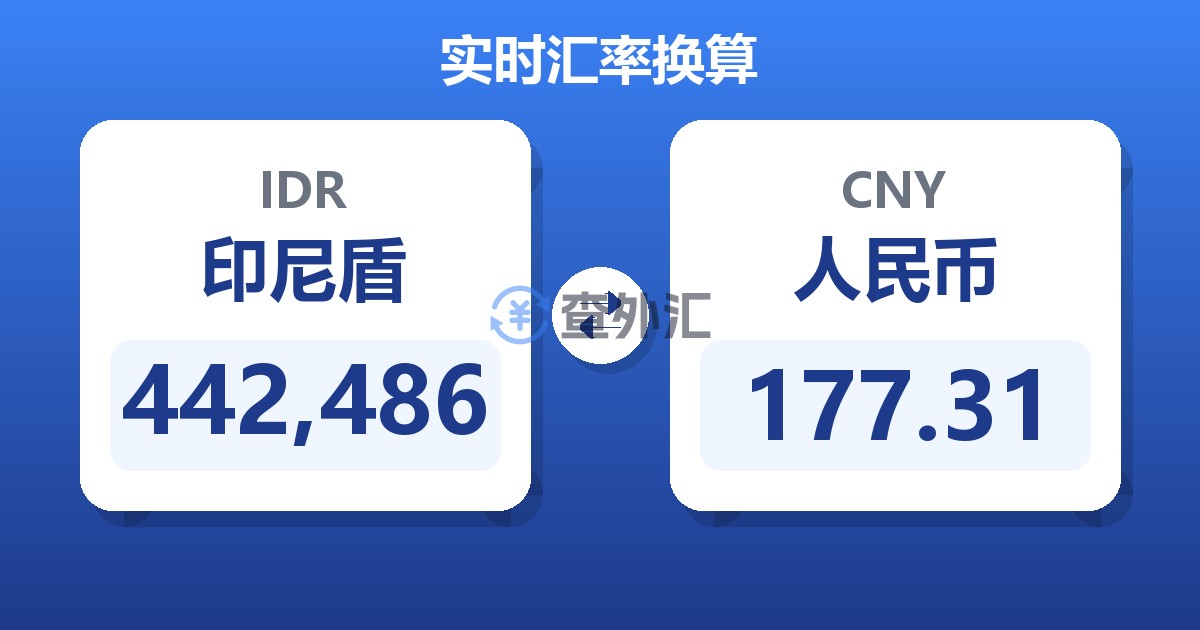 442,486印尼盾兑人民币
