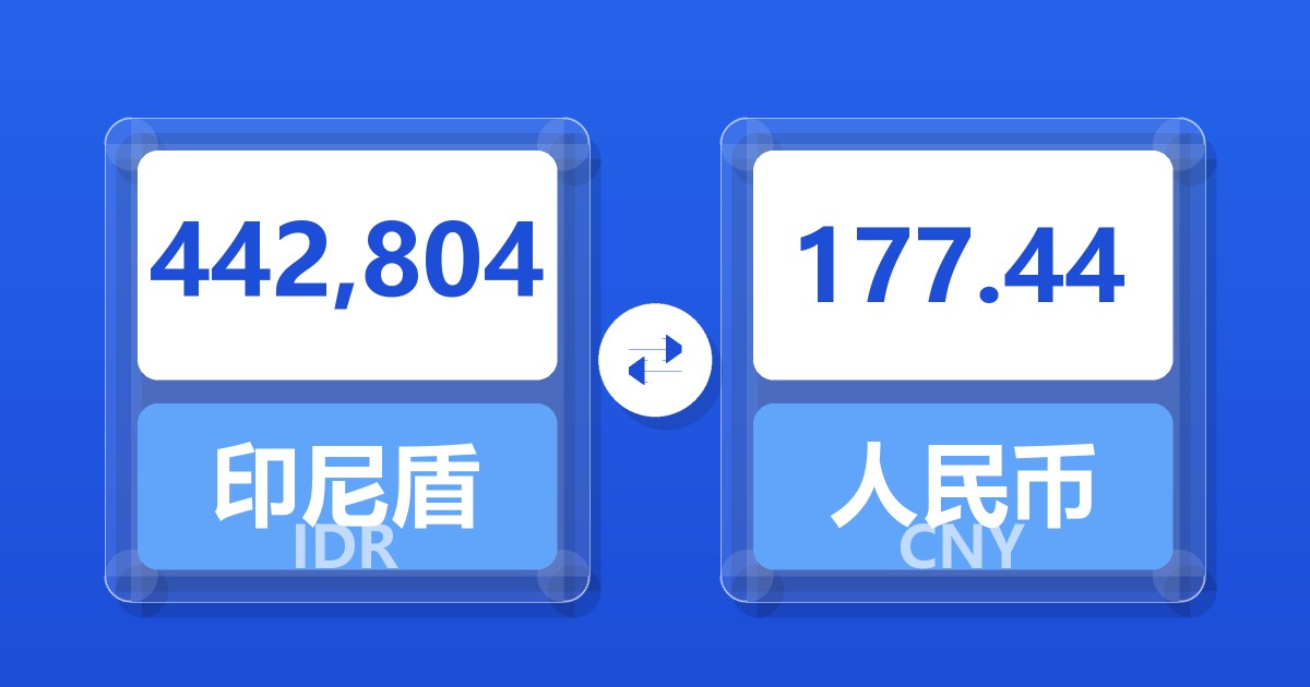 442,804印尼盾兑人民币