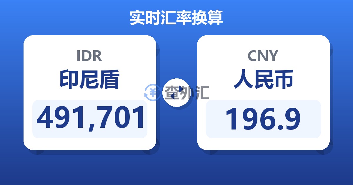 491,701印尼盾兑人民币