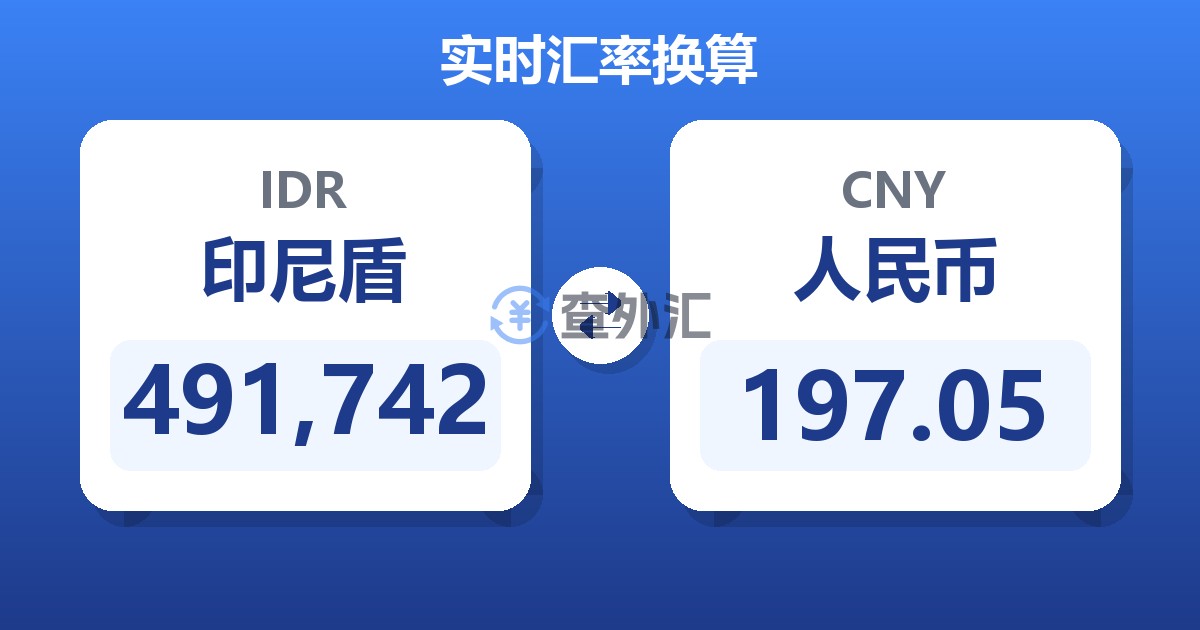 491,742印尼盾兑人民币