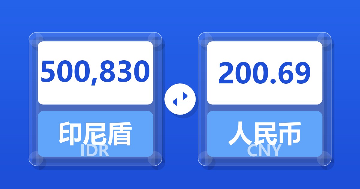 500,830印尼盾兑人民币