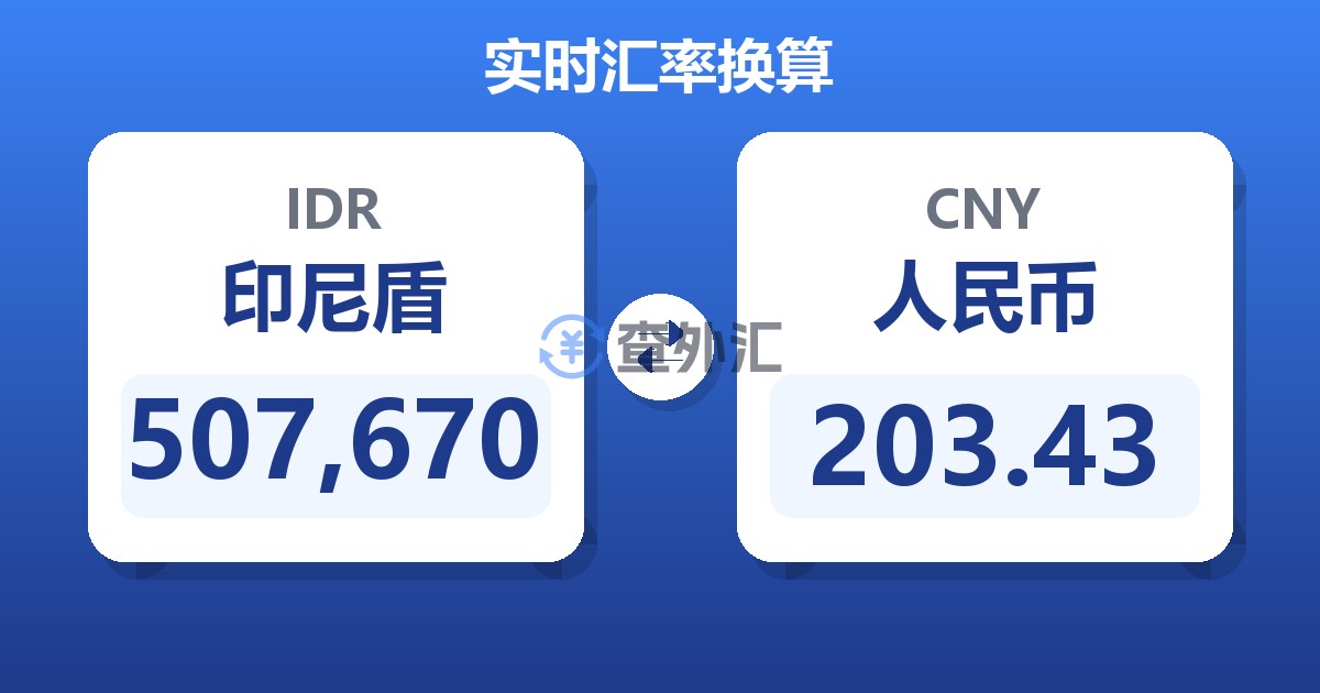 507,670印尼盾兑人民币