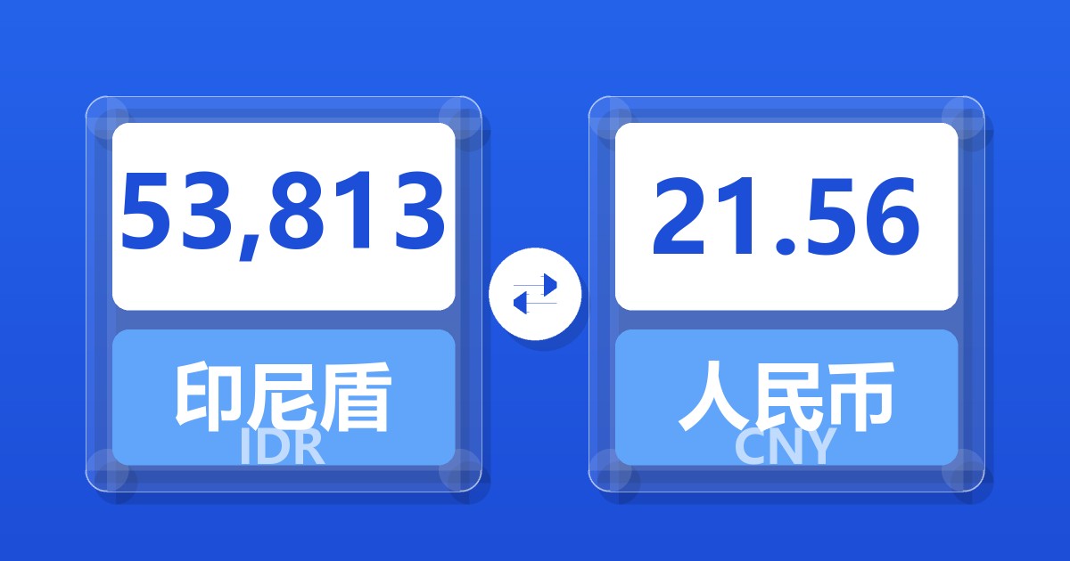 53,813印尼盾兑人民币