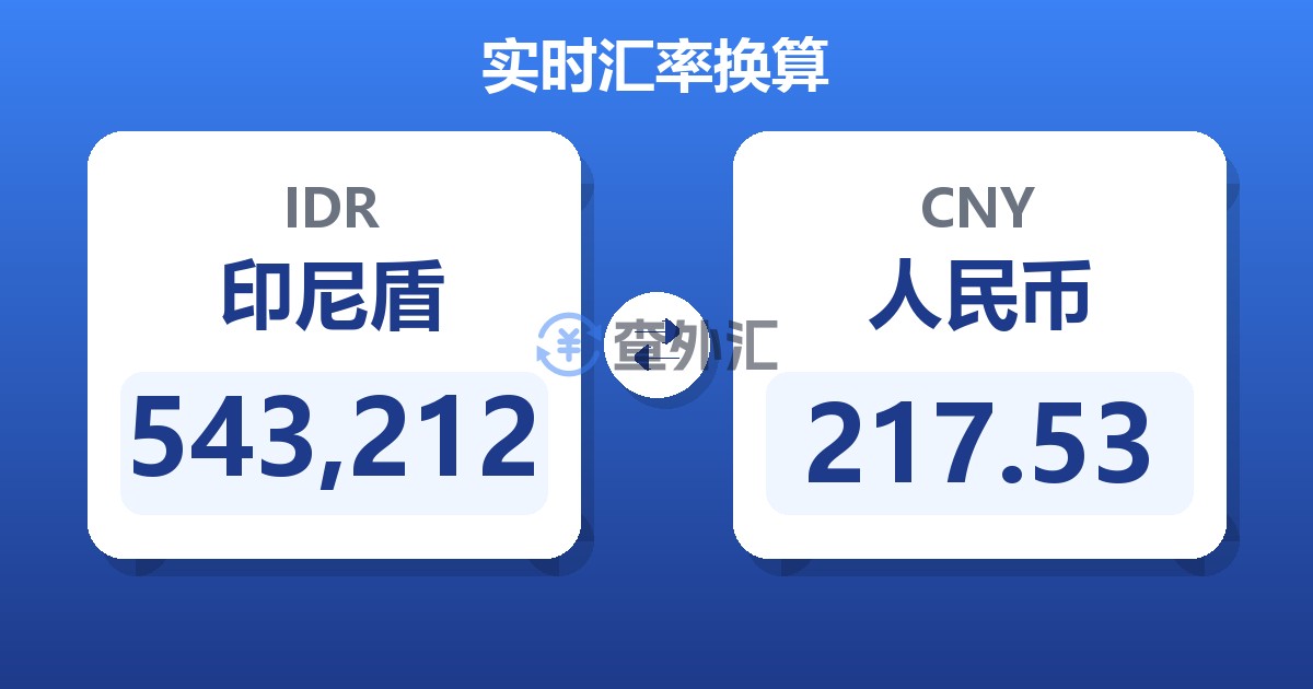 543,212印尼盾兑人民币