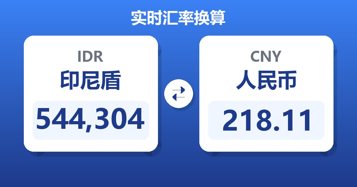 544,304印尼盾兑人民币