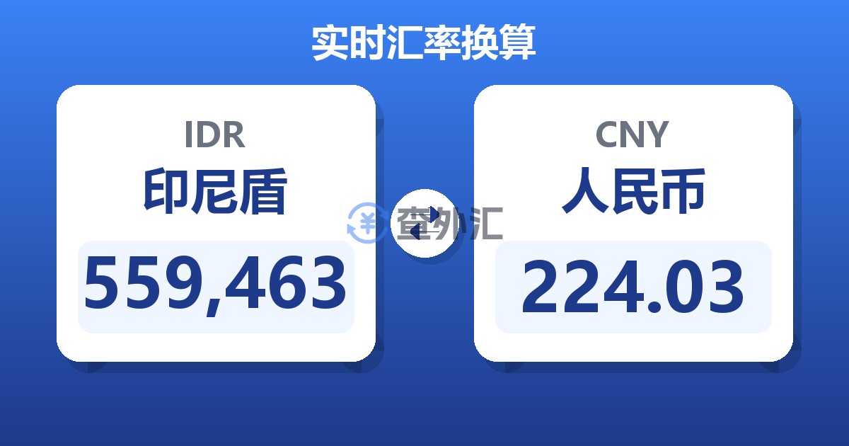 559,463印尼盾兑人民币