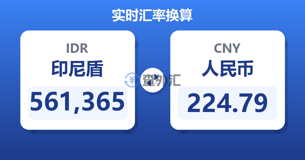 561,365印尼盾兑人民币