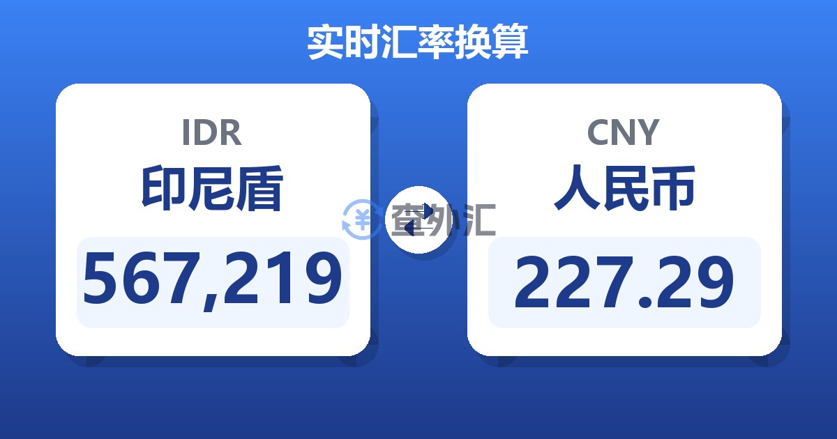 567,219印尼盾兑人民币