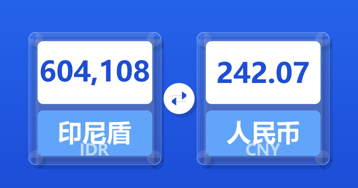 604,108印尼盾兑人民币