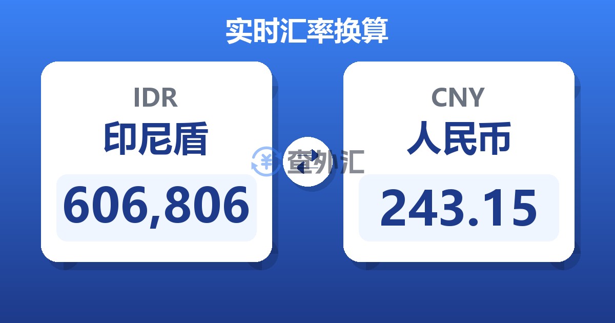 606,806印尼盾兑人民币