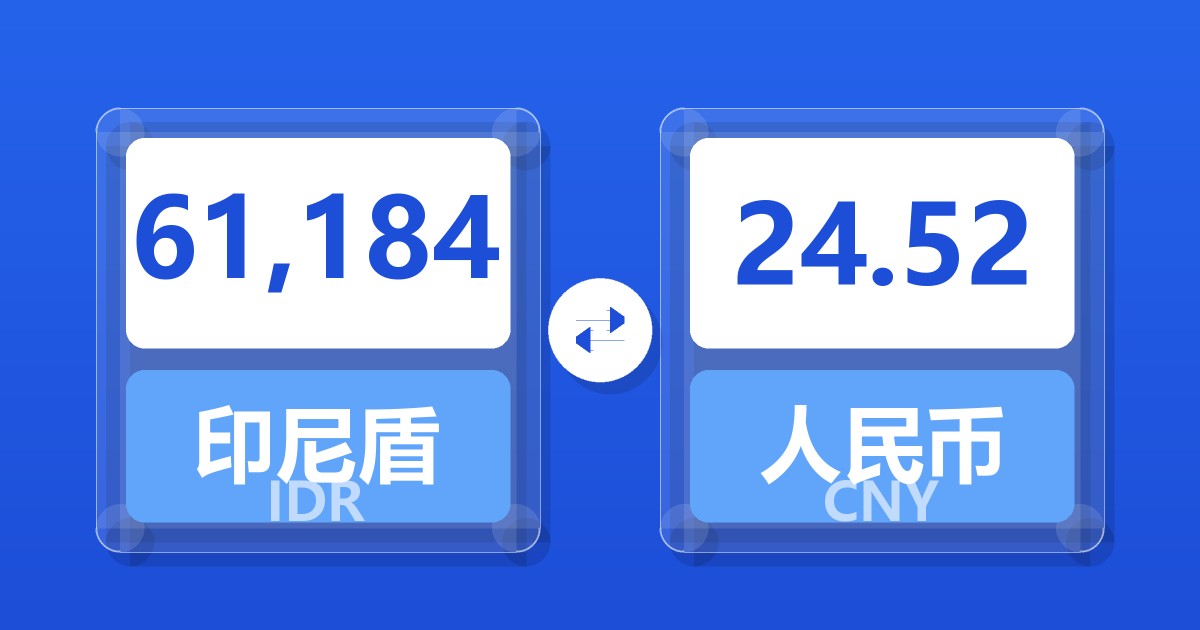 61,184印尼盾兑人民币