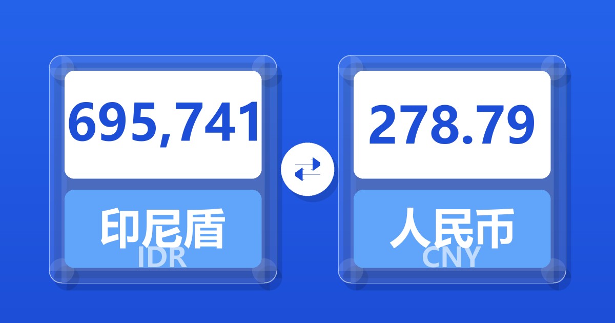 695,741印尼盾兑人民币