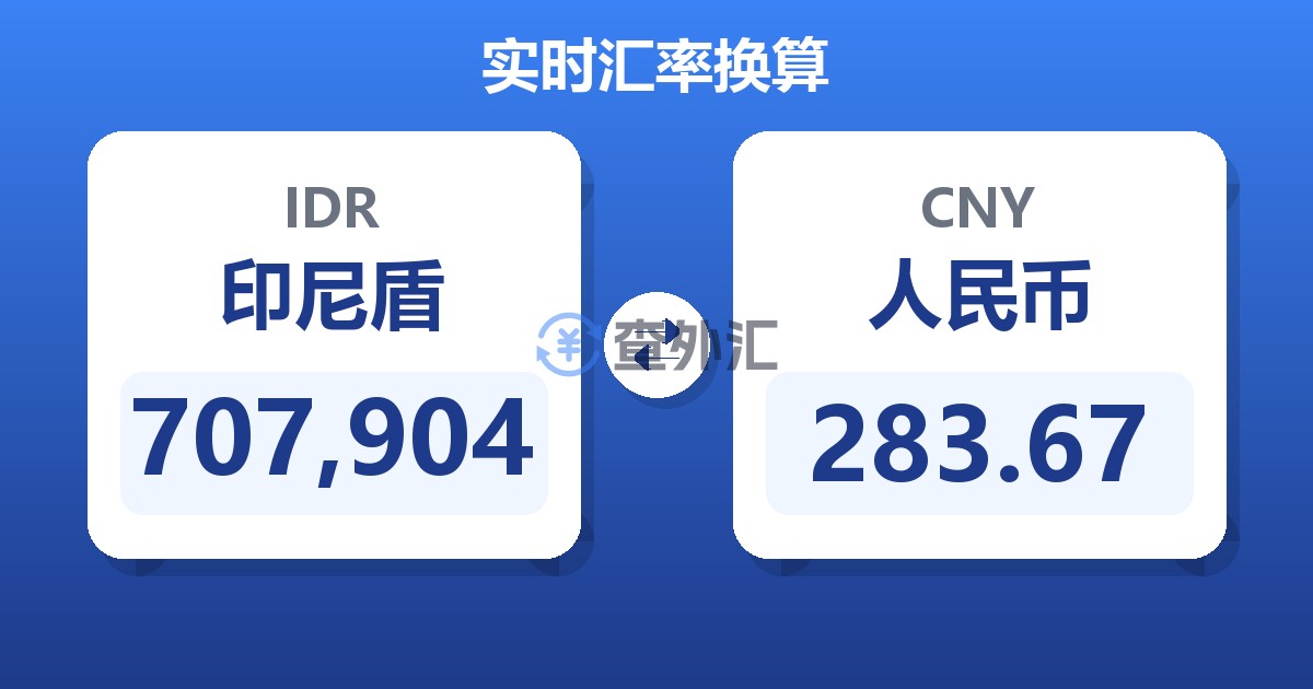 707,904印尼盾兑人民币