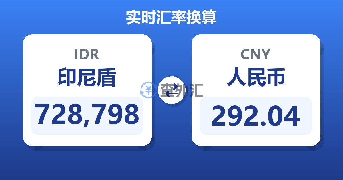 728,798印尼盾兑人民币