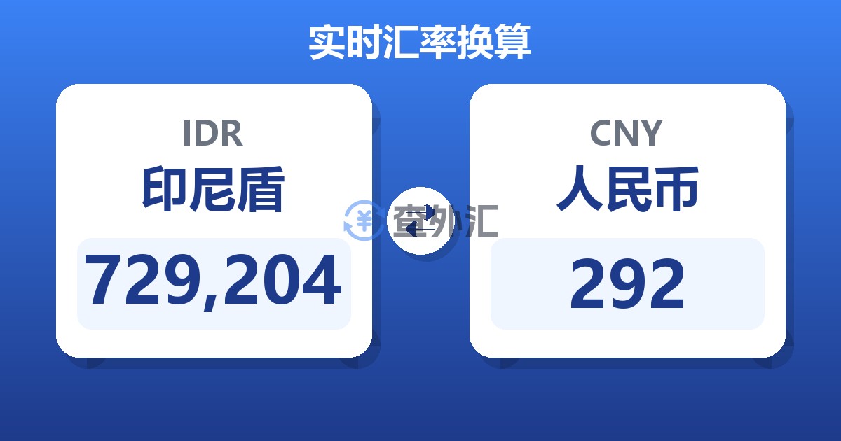 729,204印尼盾兑人民币