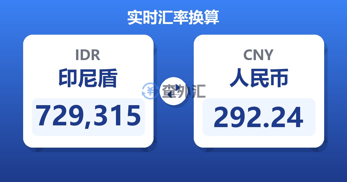 729,315印尼盾兑人民币