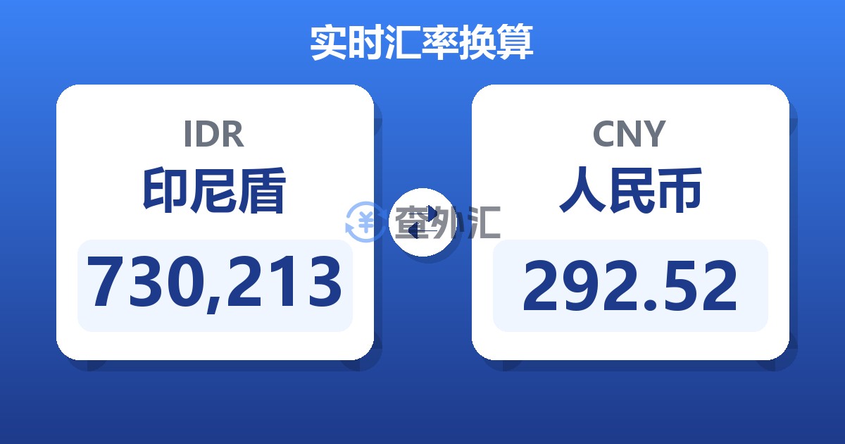 730,213印尼盾兑人民币