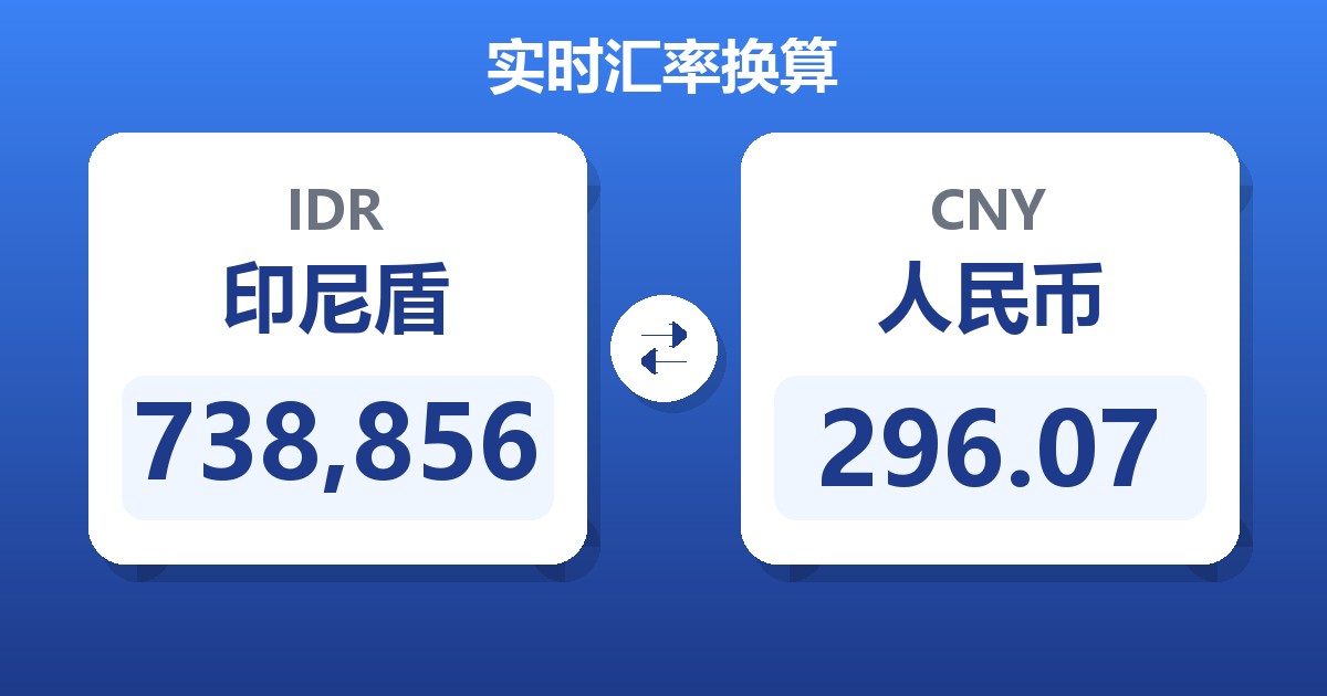 738,856印尼盾兑人民币