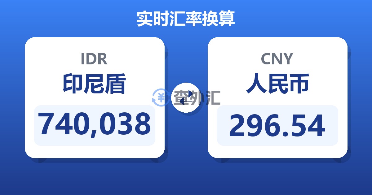 740,038印尼盾兑人民币