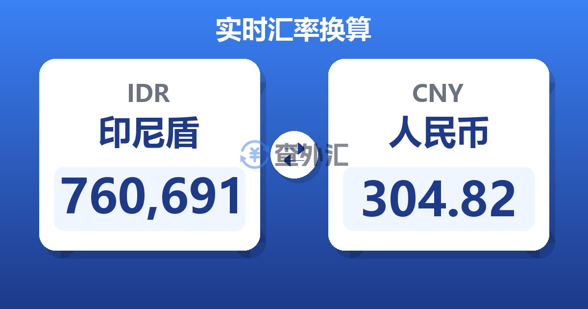 760,691印尼盾兑人民币