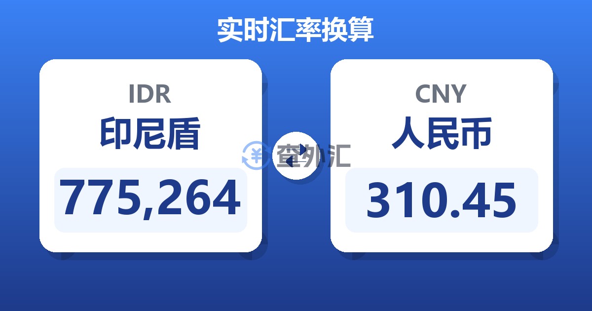 775,264印尼盾兑人民币