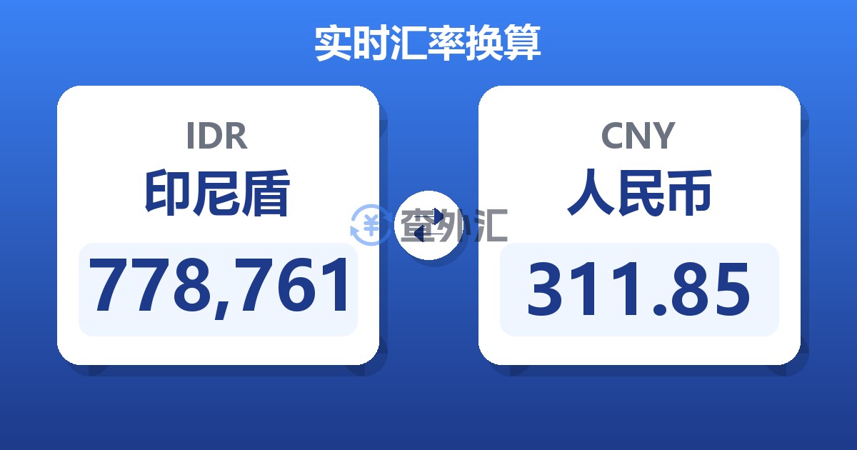 778,761印尼盾兑人民币