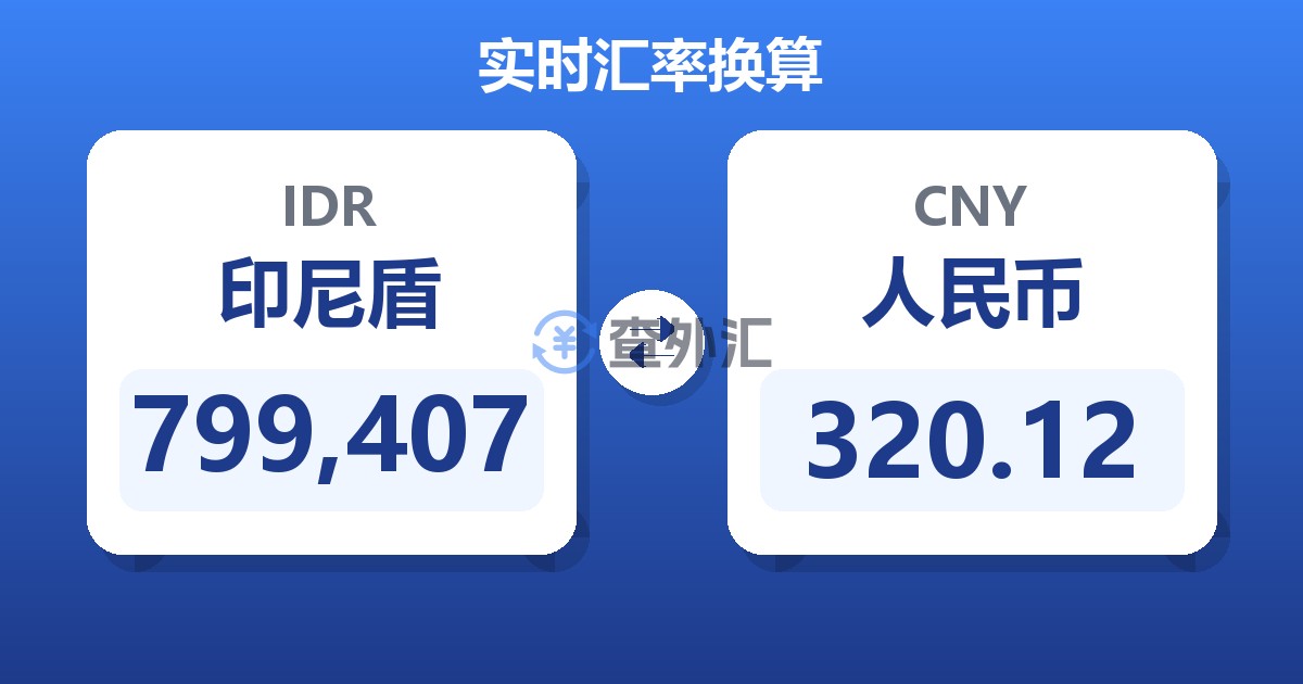 799,407印尼盾兑人民币