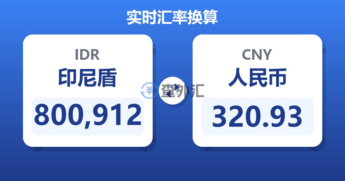 800,912印尼盾兑人民币