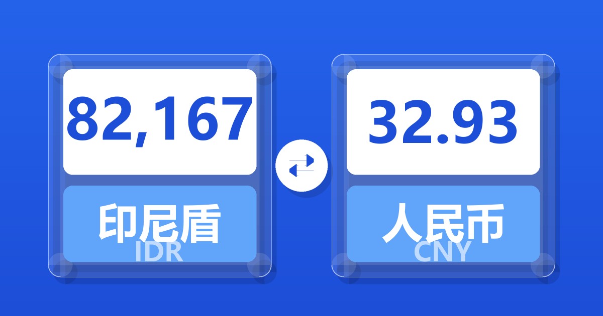 82,167印尼盾兑人民币