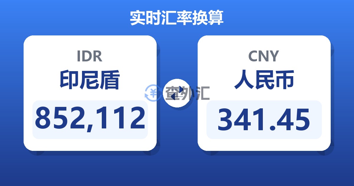 852,112印尼盾兑人民币