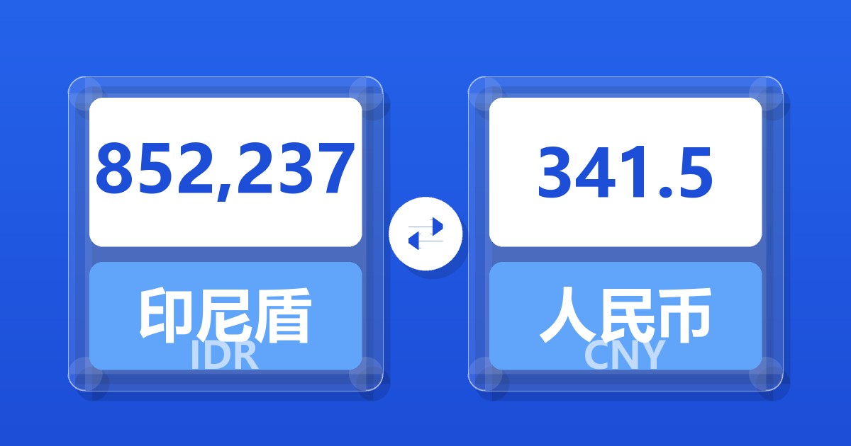 852,237印尼盾兑人民币